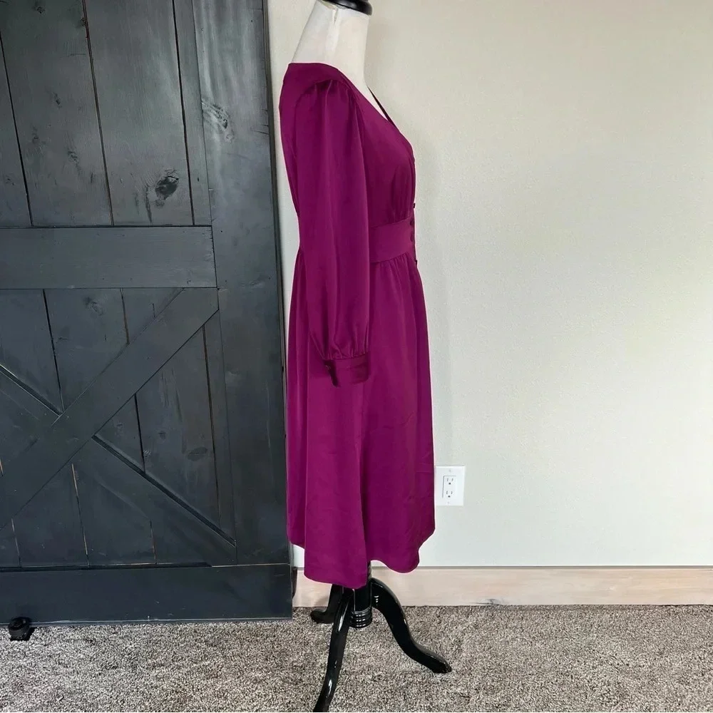 New J. CREW Button-front A-line Midi Dress Purple NWT Casual Women’s 2 Petite